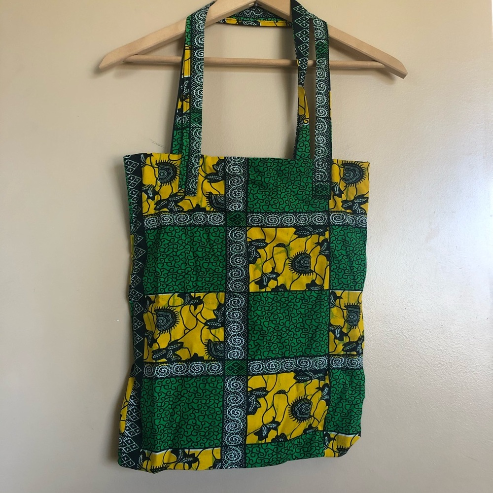 Ankara Cotton Tote with Zipper Pocket